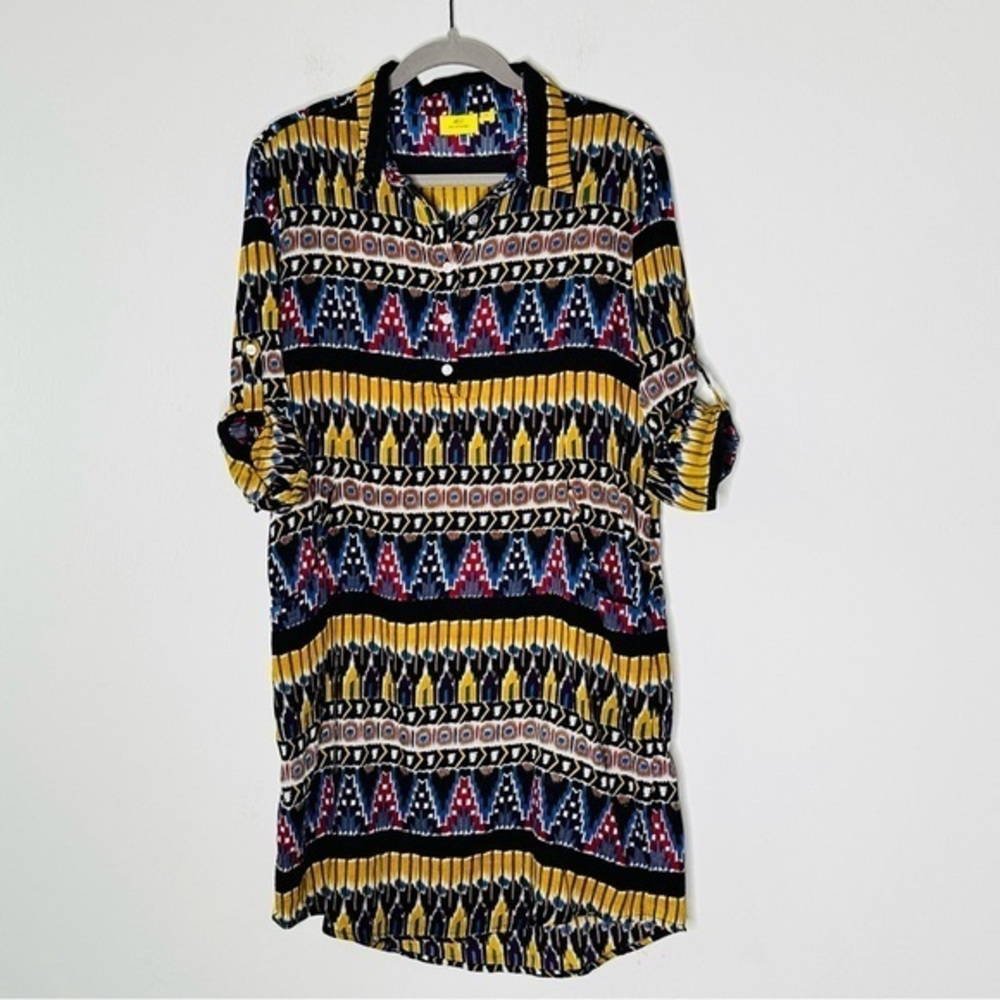 Roller Rabbit Ikat Print Long Sleeve
Shirt Dress M